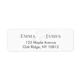 Etiqueta Minimalist Ampersand Wedding | Name Header Return