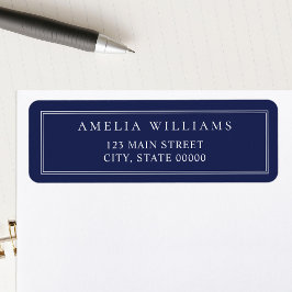 Etiqueta Minimalist Blue Two Border Return Address