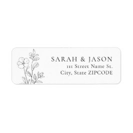 Etiqueta Minimalist Floral Return Address Labels