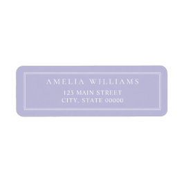 Etiqueta Minimalist Lavender Two Border Return Address