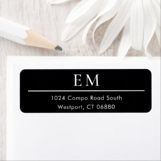 Etiqueta Minimalist Modern Bold Simple Monogram Return 
