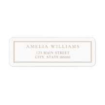 Minimalist Tan Two Border Return Address