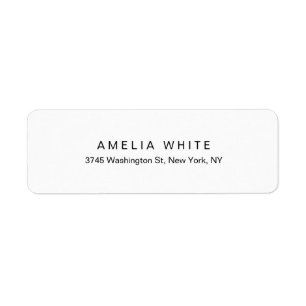 Etiqueta Minimalista branco preto moderno elegante liso