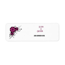 Etiqueta Minimalista elegante luxo moderno floral Borgonha