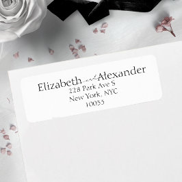 Etiqueta Minimalista Preto e Branco Script Fancy