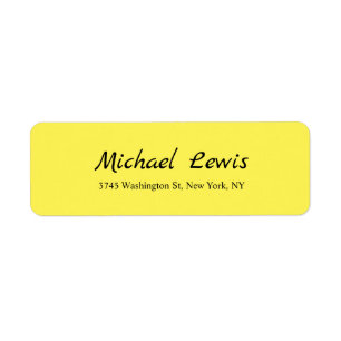 Etiqueta Mínimo Amarelo Simples de Script Elegante