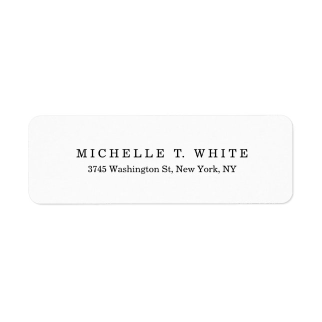 Etiqueta Mínimo Branco preto simples (Frente)