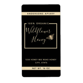 Etiqueta Mínimo de amêndoa de mel de ouro moderno