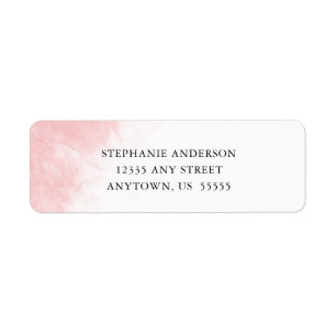 Etiqueta Mínimo de Aquarela Rosa