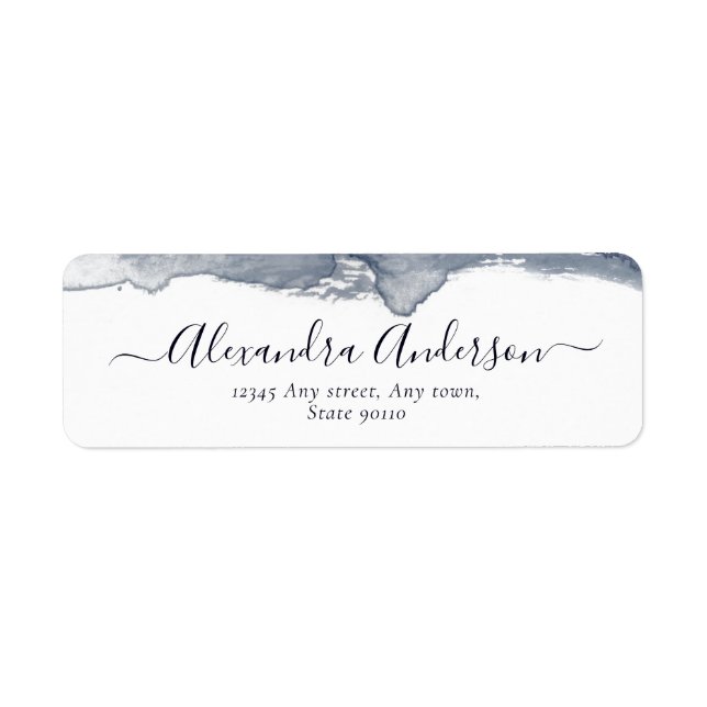 Etiqueta Mínimo de Caligrafia por Aquarela da Cinza Moderna (Frente)