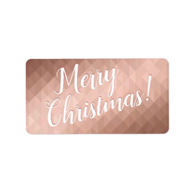 Etiqueta Mínimo de rosa de Natal feliz (Frente)