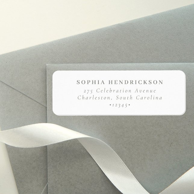 Etiqueta Mínimo e Chic | Branco e Sage Verde (Criador carregado)