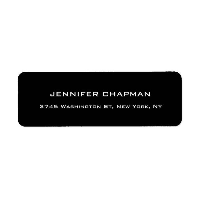 Etiqueta Mínimo Elegante Negra Profissional (Frente)