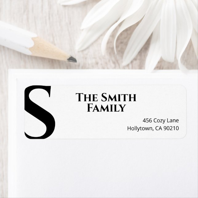 Etiqueta Mínimo Simples Elegante Branco Negro (Insitu)