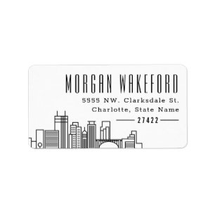 Etiqueta Minneapolis   Linha Skyline Estilizada a Nó   Ró