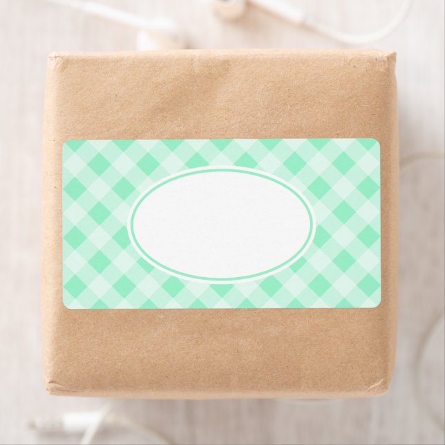 Etiqueta Mint Green Gingham Labels (Insitu)