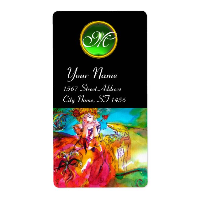 Etiqueta MIRANDOLINA/Máscaras de Carnaval Veneza (Frente)