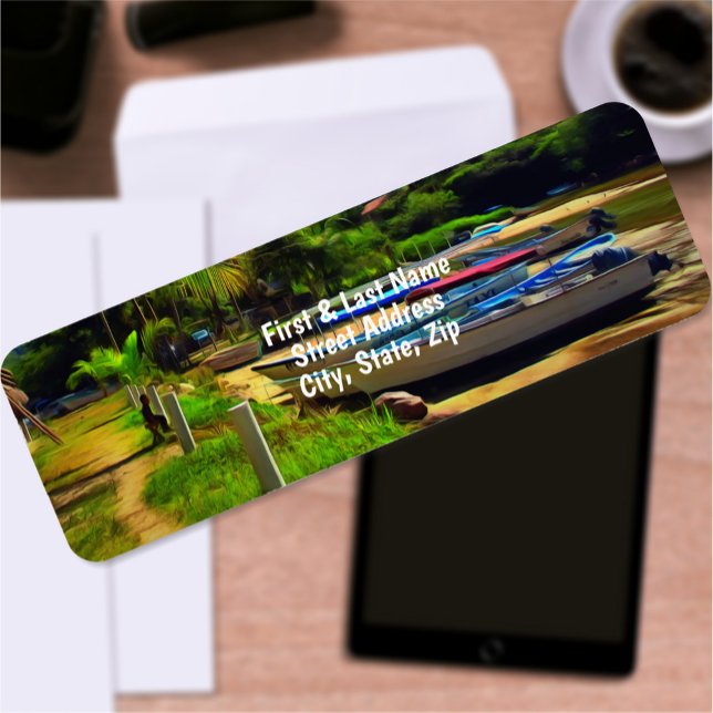 Etiqueta Mismaloya Boats no rio 0350 Endereço (Criador carregado)