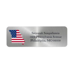 Etiqueta Missouri Silver State American Flag Patriotic
