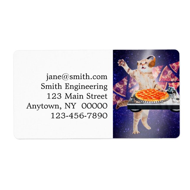 Etiqueta Misturador de Gato de DJ (Frente)