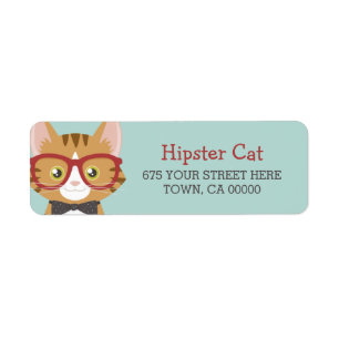 Etiqueta Miúdos alaranjados do gato do hipster do gato