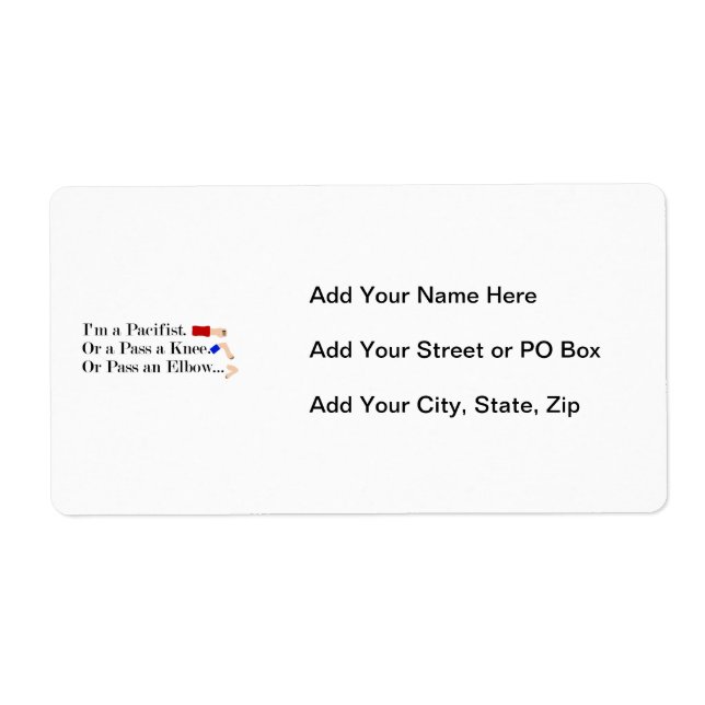 Etiqueta MMA Pacifist Humor Design (Frente)