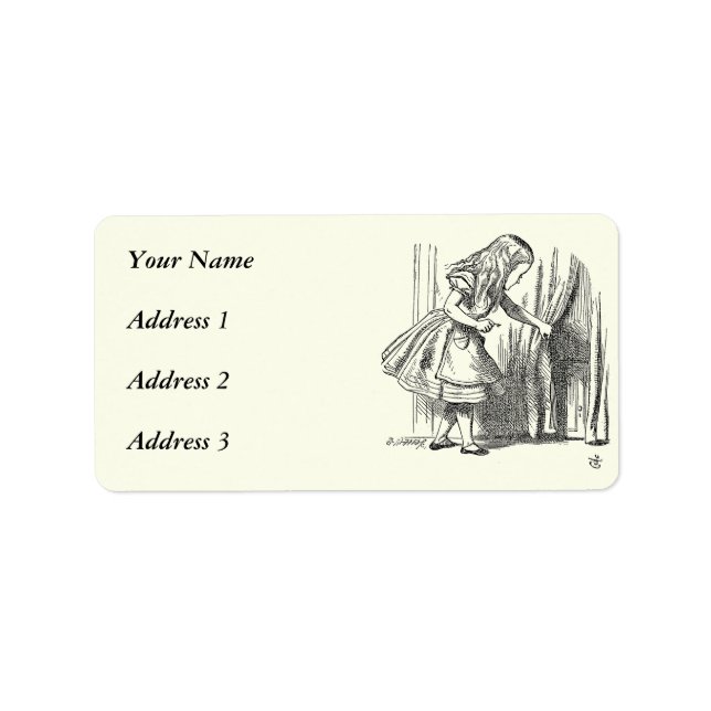 Etiqueta Modelo Alice Procurando a Porta (Frente)