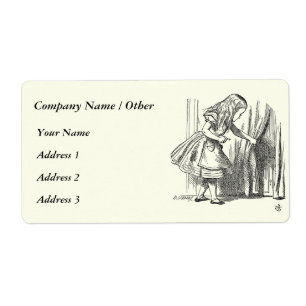 Etiqueta Modelo Alice que procura a porta