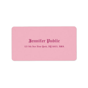 Etiqueta Modelo cor-de-rosa elegante do texto inglês velho