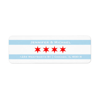 Etiqueta Modelo da bandeira de Chicago | Estrelas Vermelhas