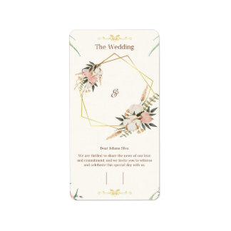 Etiqueta Modelo de Convite Personalizável Elegante