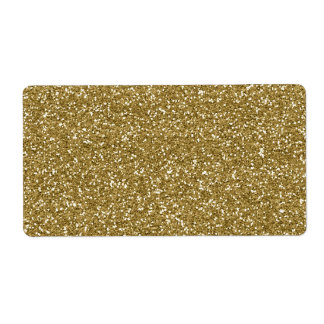 Etiqueta Modelo de Fundo Glitter Dourado