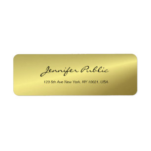 Etiqueta Modelo de Script Dourado Elegante Moderno