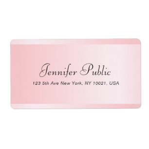 Etiqueta Modelo de Tipografia Personalizada em Dourado Rosa