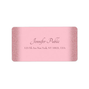 Etiqueta Modelo do Script de Caligrafia Glitter Dourado do