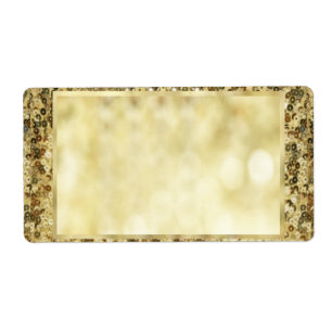 Etiqueta Modelo Dourado de Bokeh do Sequin do vintage
