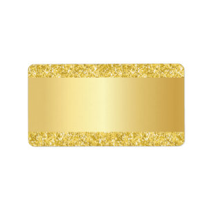Etiqueta Modelo Dourado Gradiente e Plano de Fundo Glitter