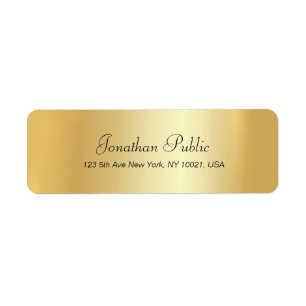 Etiqueta Modelo Elegante Dourado de Script Manuscrito Moder