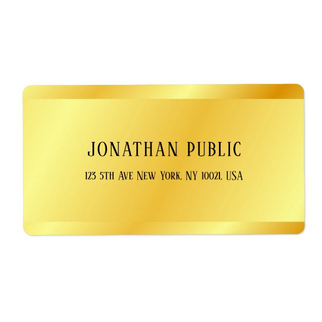 Etiqueta Modelo moderno elegante dourado falso tendência (Frente)