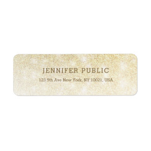 Etiqueta Modelo Moderno Elegante Dourado Glitter