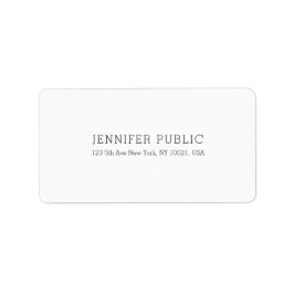 Etiqueta Modelo Moderno Simples e Branco Elegante