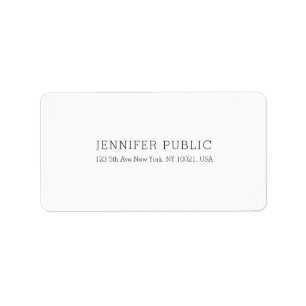 Etiqueta Modelo moderno simples profissional branco