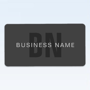 Etiqueta Modelo Monograma Editável Cinza