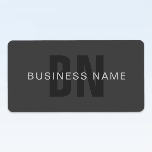 Etiqueta Modelo Monograma Editável Cinza (Criador carregado)