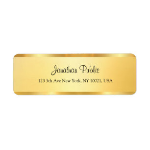 Etiqueta Modelo personalizado com script Dourado Faux