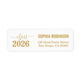 Etiqueta Modern 2026 Gold Script Typography Graduation