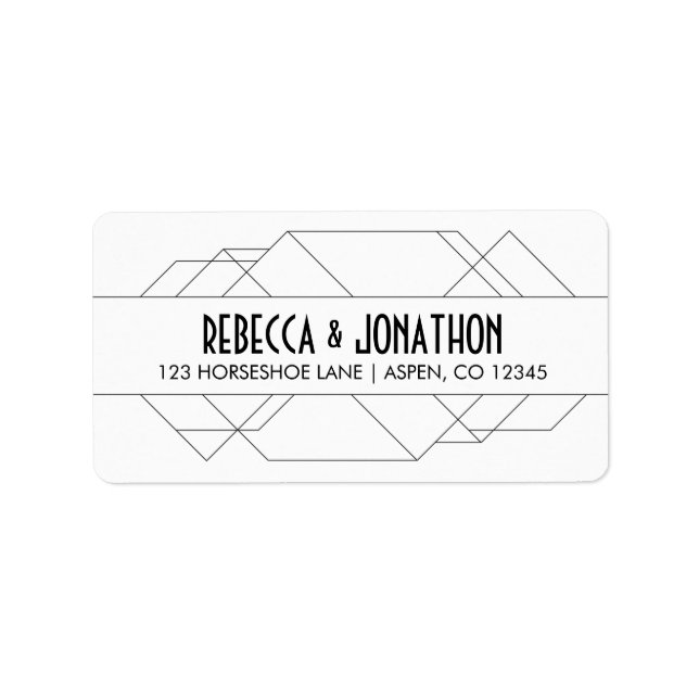 Etiqueta Modern Art Deco Address Labels (Frente)