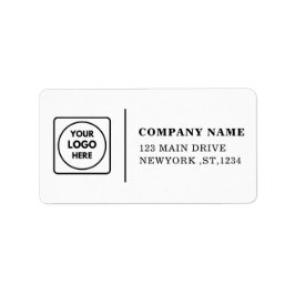 Etiqueta Modern Black and White Custom Logo Address Labels