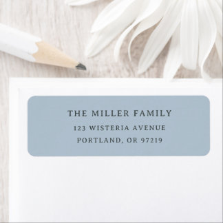 Etiqueta Modern Blue Elegant Family Name Return Address
