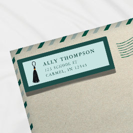 Etiqueta Modern Blue Graduation Cap Tassel 